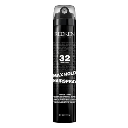 Picture of Redken Max Hold Hairspray 32 | Extreme Maximum High Hold Hairspray | Long-Lasting Lift & Body | All-Day Style Control | Dry Finish | 24 Hour Humidity Resistance | | For All Hair Types | 9 Oz