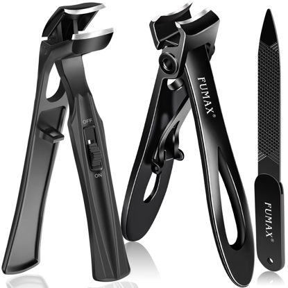 Picture of Toenail Clippers for Thick Nails for Seniors, 2024 Angled Heavy Duty Toe Nail Clippers with Catcher, Large Nail Clippers for Men & Women with Wide Opening, Christmas Stocking Stuffers Gift for Men