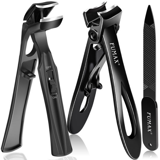 Picture of Toenail Clippers for Thick Nails for Seniors, 2024 Angled Heavy Duty Toe Nail Clippers with Catcher, Large Nail Clippers for Men & Women with Wide Opening, Christmas Stocking Stuffers Gift for Men