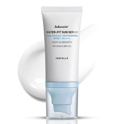 Picture of 𝐶𝑒𝑛𝑡𝑒𝑙𝑙á Sunscreen SPF 50, Hyalu Cica Water-Fit Sun Serum, Face Sun Screen Long-Lasting Protection, Cen-tella Madagascar Sunscreen, NO White Cast - Dry Oily Skincare (Blue 1)