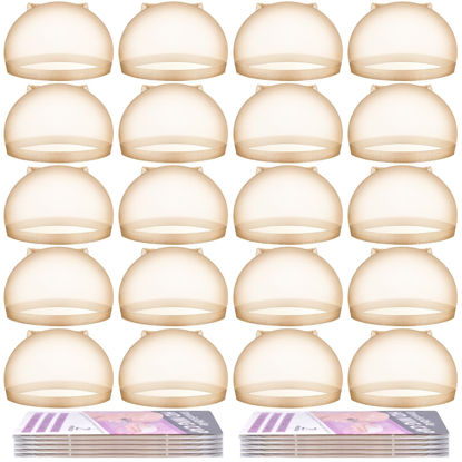 Picture of MORGLES HD Wig Cap or Women, 20 Pcs Transparent Wig Cap for Lace Front Ultra Thin, Nude