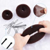 Picture of TsMADDTs Donut Hair Bun Maker, 3PCS Dark Brown Ring Style Bun Maker with 20PCS U Shaped Hair Pins for Women Dance