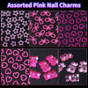 Picture of 3D Pink Color Assorted Pearls Gems Nail Charms Heart Butterfly Bow Bear Nail Charms Star Bows Pearls Planet Nail Charms for Manicure DIY Crafts Jewel Accessories for Women Valentines Day Nail Charms