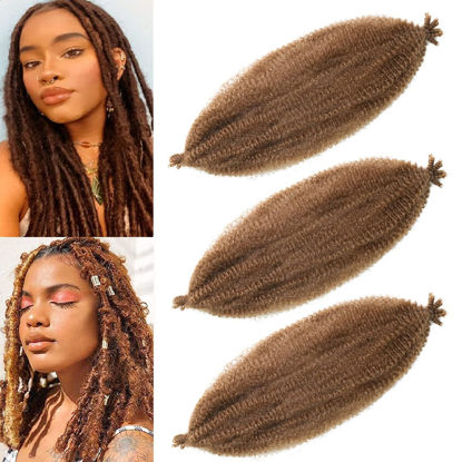 Picture of 18 Inch Pre-Separated Springy Afro Twist Hair 3 Packs Pre-Fluffy Natural Curls are Perfect for Marley Crochet Hair Suitable for Black Women (30#, 18 Inch (Pack of 3))