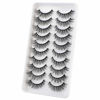 Picture of JIMIRE Fake Eyelashes Natural Look Fluffy Wispy False Lashes Cat-Eye Lashes with Thin Band Lightweight Fake Lashes 10 Pairs Pack