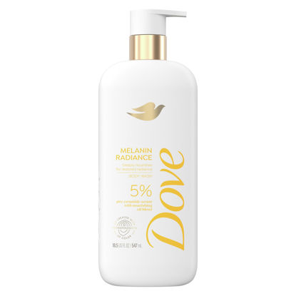 Picture of Dove Body Wash Melanin Radiance Nourishes for restored radiance 5% pro-ceramide serum with nourishing oil blend 18.5 oz