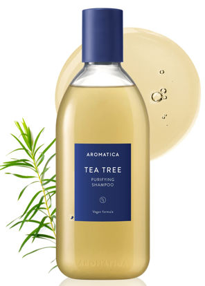 Picture of AROMATICA Tea Tree Purifying Shampoo 13.53fl.oz./400ml, Tea Tree Shampoo for Oily Hair and Scalp, Sulfate Free, Vegan