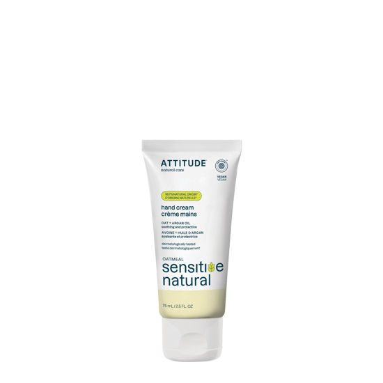 Picture of ATTITUDE Hand Cream for Sensitive Skin with Oat, EWG Verified, Dermatologically Tested, Vegan, Argan Oil, 2.5 Fl Oz