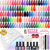 Picture of PHOENIXY Gel Nail Polish Kit with U V Light 48W, 56 Pcs 108 Effect Gel Nail Polish Set Base Glitter Top Coat Gel Nail Kit Manicure Tools Gifts for Women