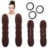 Picture of Styla Hair Magic Bun Maker (2 Small, 2 Large) Foam Sponge Bun Shaper Hair Accessories (Brunette)