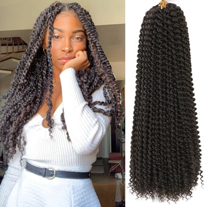 Picture of Alrence Passion Twist Hair 20 Inch 8 Packs Water Wave Crochet Hair Curly Braiding Hair For Butterfly Locs Long Bohe Crochet Braids (20 Inch (Pack of 8), 4#)