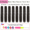 Picture of Alrence Passion Twist Hair 20 Inch 8 Packs Water Wave Crochet Hair Curly Braiding Hair For Butterfly Locs Long Bohe Crochet Braids (20 Inch (Pack of 8), 4#)