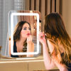 Picture of halumao Vanity Mirror with Lights, 14.6" Light Up Makeup Mirror, LED Makeup Mirror with Lights for Bedroom Tabletop, Smart Touch Control 3 Colors Dimmable, 360° Rotation