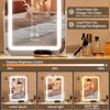 Picture of halumao Vanity Mirror with Lights, 14.6" Light Up Makeup Mirror, LED Makeup Mirror with Lights for Bedroom Tabletop, Smart Touch Control 3 Colors Dimmable, 360° Rotation