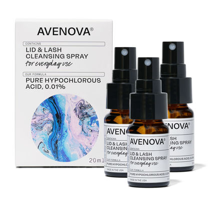 Picture of Avenova Eyelid and Eyelash Cleanser Spray 3 Pack - Gentle Everyday Hypochlorous Acid Lid and Lash Cleansing Spray For Clearer and Healthier Eyes, 60mL (2.04oz)