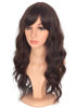 Picture of SYMEIW Medium Long Brown Wavy Wigs For Women Synthetic Full Hair Wigs With Bangs For Daily Use (brown)