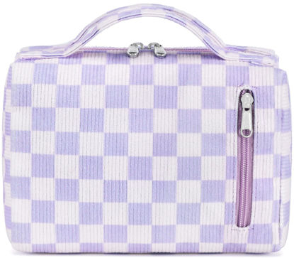 Picture of Bluboon Makeup Bag Zipper Pouch Travel Portable Cosmetic Bag Organizer for Women and Girls