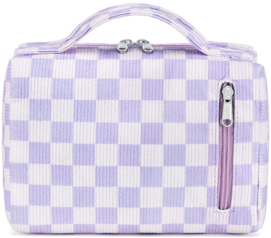 Picture of Bluboon Makeup Bag Zipper Pouch Travel Portable Cosmetic Bag Organizer for Women and Girls