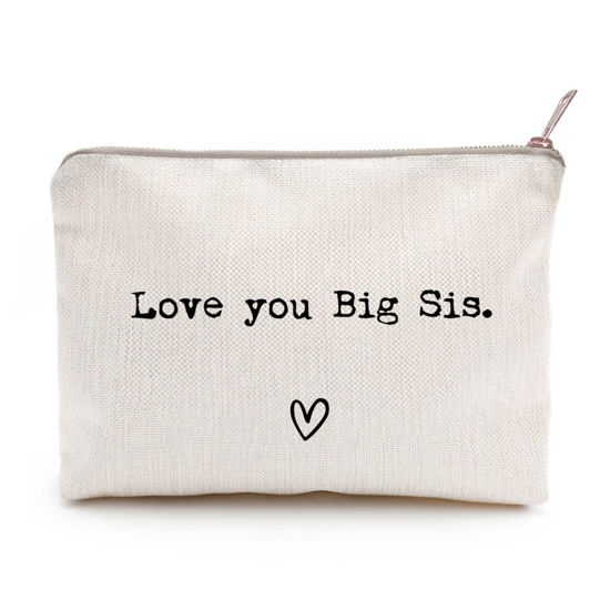 Picture of Love You Big Sister, Big Sister Gift, Missing You, Send Love, Makeup Case, Toiletry Bag, Gift for Friend, Makeup Bag for Family, Christmas Gifts