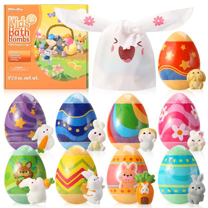 Picture of Bath Bombs for Kids with Surprise Inside, 9 PCS Oversized Handmade Bath Bombs for Girl Boy Toddlers Aged 3-12, Rabbit Toys Gift for Easter, Birthday