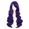 Picture of MapofBeauty 28 Inch/70cm Charming Women Side Bangs Long Curly Full Hair Synthetic Wig (Dark Purple)