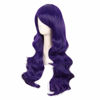 Picture of MapofBeauty 28 Inch/70cm Charming Women Side Bangs Long Curly Full Hair Synthetic Wig (Dark Purple)