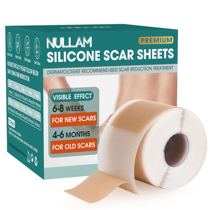 Picture of Silicone Scar Sheets, Silicone Scar Tape(1.6"x 79"), Professional Scar Removal Treatment, Reusable Silicone Scar Strips for Keloids, Surgeries Scars, C-sections, and Burns