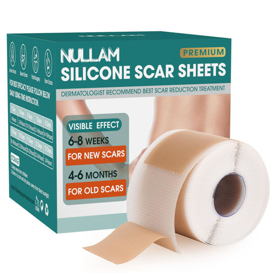 Picture of Silicone Scar Sheets, Silicone Scar Tape(1.6"x 79"), Professional Scar Removal Treatment, Reusable Silicone Scar Strips for Keloids, Surgeries Scars, C-sections, and Burns