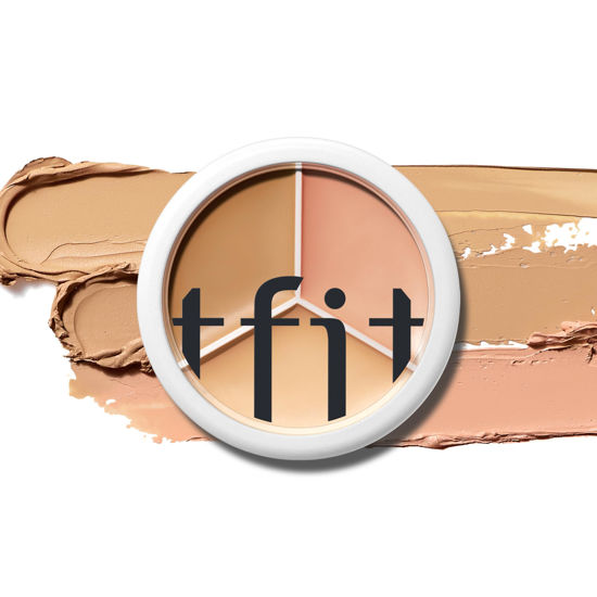 Picture of TFIT Cover Up Pro Concealer Palette - 3-in-1 Full Coverage Color Correcting Cream (Hydrating, 0.52 Oz) for Dark Circles, Spots, Puffiness (02 Warm, 0.52 Oz)