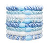 Picture of L. Erickson Grab & Go Pony - Caribbean - 8 Pack Ponytail Holder Hair Ties - Blue Mix