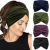Picture of IVARYSS Extra Wide Headbands for Women Non-Slip, 7'' Large Twist Knotted Stretchy Wraps Head Bands Hair Accessories, 4 Pack, Solid Color