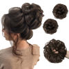 Picture of SARLA 2PCS Messy Hair Bun Hair Pieces Wavy Curly Synthetic Updo Fake Scrunchies Ponytail Extension for Women Dark Brown