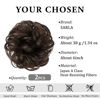 Picture of SARLA 2PCS Messy Hair Bun Hair Pieces Wavy Curly Synthetic Updo Fake Scrunchies Ponytail Extension for Women Dark Brown