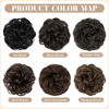 Picture of SARLA 2PCS Messy Hair Bun Hair Pieces Wavy Curly Synthetic Updo Fake Scrunchies Ponytail Extension for Women Dark Brown