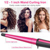 Picture of Hair Curling Wand, 0.5-1Inch Tapered Curling Iron, Professional Ceramic Hair Curler Wand with Heat-Resistant Glove, Dual Voltage (Rose Gold)