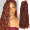 Picture of Alrence Passion Twist Hair Ginger 18 Inch 8 Packs Water Wave Crochet Hair Curly Braiding Hair Long Spring Twist Hair Crochet Braids Synthetic Hair Extension (18 Inch (Pack of 8), 350#)