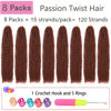Picture of Alrence Passion Twist Hair Ginger 18 Inch 8 Packs Water Wave Crochet Hair Curly Braiding Hair Long Spring Twist Hair Crochet Braids Synthetic Hair Extension (18 Inch (Pack of 8), 350#)
