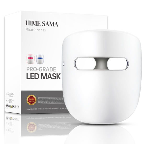 Picture of HIME SAMA LED Face Mask, 8 Color LED Mask for Face Skin Care, FSA/HSA Eligible, Red Light Mask for Face, Infrared, Red & Blue Light Mask, Wrinkle Reduction, Wireless. (Miracle ACE RB-050)