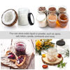 Picture of Small Glass Jars with Lids, 4 oz Glass Containers with Plastic Woodgrain Lids & Inner Liners, Reusable Travel Cosmetic Containers for Creams, Makeup, Lotion, Spice- 2 pack