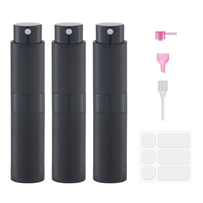 Picture of Fusupak Perfume Atomizer Travel Refillable Bottle: Cologne Sprayer Portable for Men - Mini Spray Empty for Refill - 8ml Small Size Black