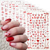 Picture of 8 Sheets Heart Nail Art Stickers Love Hearts Nail Decals 3D Self-Adhesive Red Love Heart Designs Stickers Charms Supplies Valentine's Day Acrylic Nails DIY Manicure Decoration Kit for Women and Girls