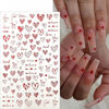 Picture of 8 Sheets Heart Nail Art Stickers Love Hearts Nail Decals 3D Self-Adhesive Red Love Heart Designs Stickers Charms Supplies Valentine's Day Acrylic Nails DIY Manicure Decoration Kit for Women and Girls