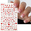 Picture of 8 Sheets Heart Nail Art Stickers Love Hearts Nail Decals 3D Self-Adhesive Red Love Heart Designs Stickers Charms Supplies Valentine's Day Acrylic Nails DIY Manicure Decoration Kit for Women and Girls
