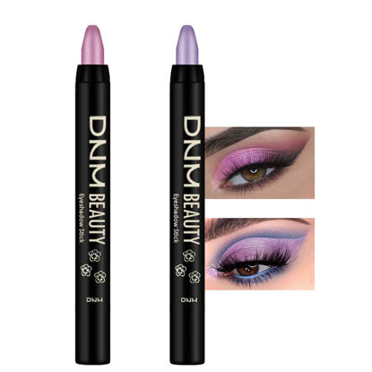 Picture of Kaely 2Pcs Cream Eyeshadow Stick Set for Eyes,Pink & Light Purple Shimmer Pen,Eye Brightener Halloween Makeup,sombras para ojos,Smooth Eye Shadow Highlighter Crayon Pencil Waterproof,07+08