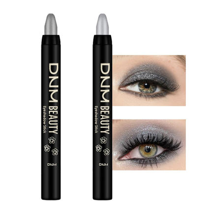 Picture of Kaely 2Pcs Cream Eyeshadow Stick Set for Eyes,Dazzling Grey & Silver Shimmer Pen,Eye Brightener Halloween Makeup,sombras para ojos,Smooth Eye Shadow Highlighter Crayon Pencil Waterproof,02+16