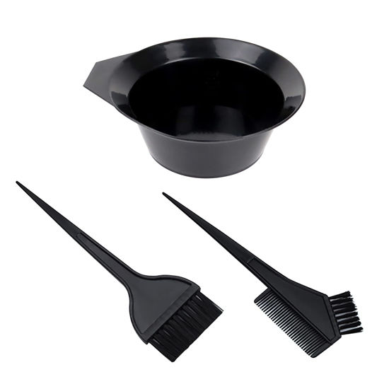 Picture of 1st Choice Hair Dye Color Brush and Bowl Set, Tint Comb for Hair Tint Dying Coloring Applicator, (2 brushes+Mixing Bowl) …