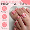 Picture of Wide Long Square Toe Nail Tips French Tip Style Press On Toenails 360pcs Clear Gel x Toe Nails No C Curve Toe Acrylic Tips Full Cover for DIY French Fake Toenails 15 Sizes Self-handle, Luckyfairy