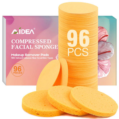 Picture of AIDEA 96Count Compressed Facial Sponges, Face Sponges for Cleansing, Cosmetic Makeup Sponges for Facial Cleansing, Facial Sponges for Washing Face, Exfoliating, Makeup Removal, Travel Essentials