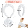 Picture of WSICSE Spa Headband for Washing Face, Sponge Skincare Headband and Wrist Washband Set White Makeup Headband for Skincare, Shower for Women Christmas Gifts