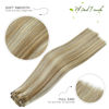Picture of WindTouch Clip in Hair Extensions Remy Hair Mixed Bleach Blonde For Women Balayage 20Inch 70g Hair Extensions for Blonde Clip Ins #18P613 7PCS